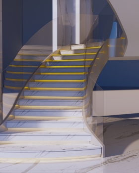异形楼梯设计 建模  效果展示
