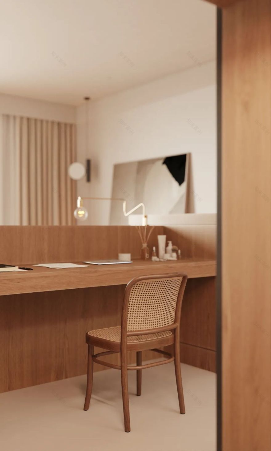 心灵归属之所,恣意的奶油系极简风 | 与空间设计-41