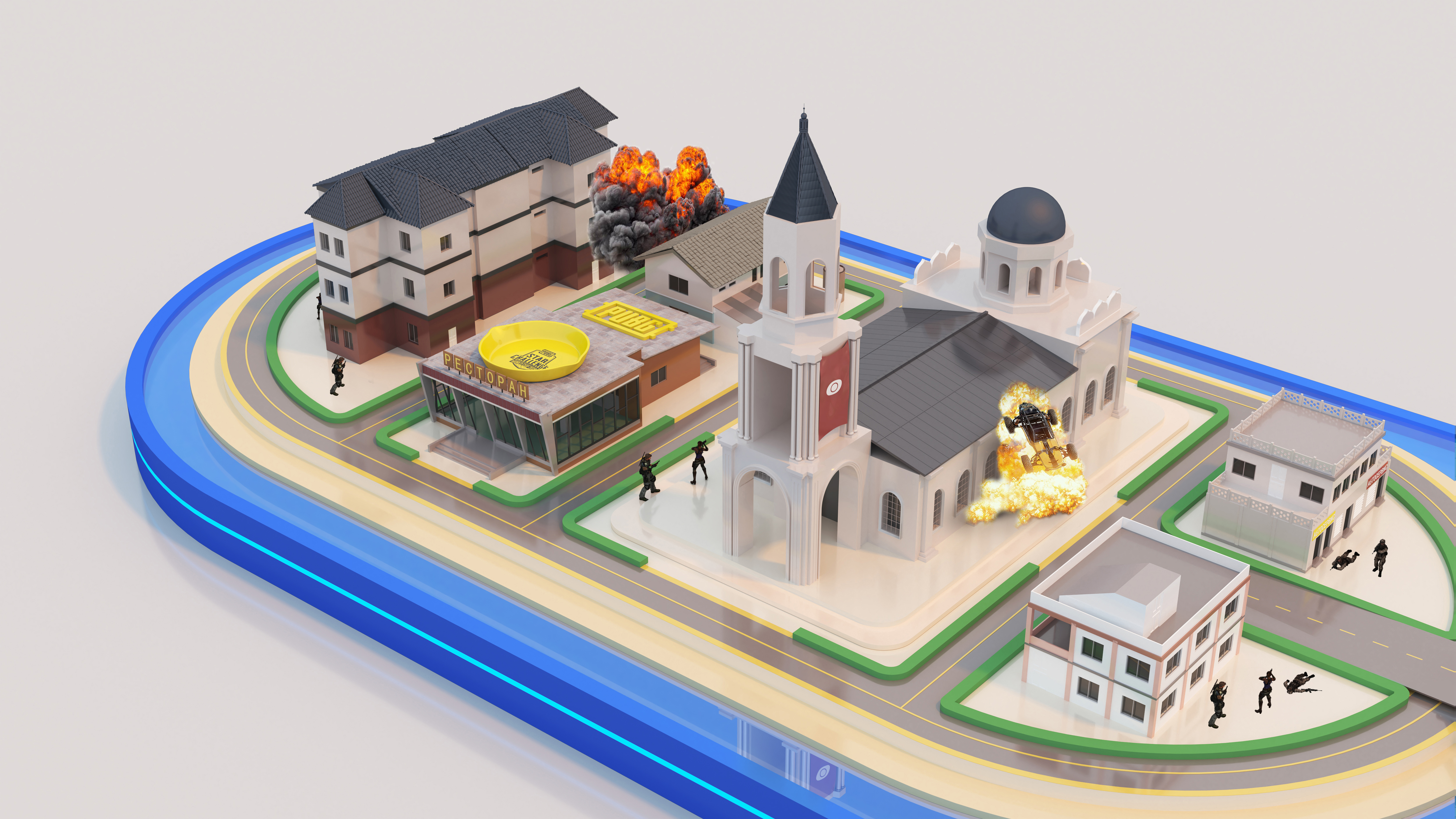 VIVO+PUBG 游戏沙盘展示设计 大匠几何创意-8