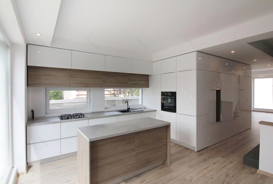 Project built on a very small piece of land with minimal modern features and design defined by white, black and timber hues CAANdesign Architecture and home design blog-8