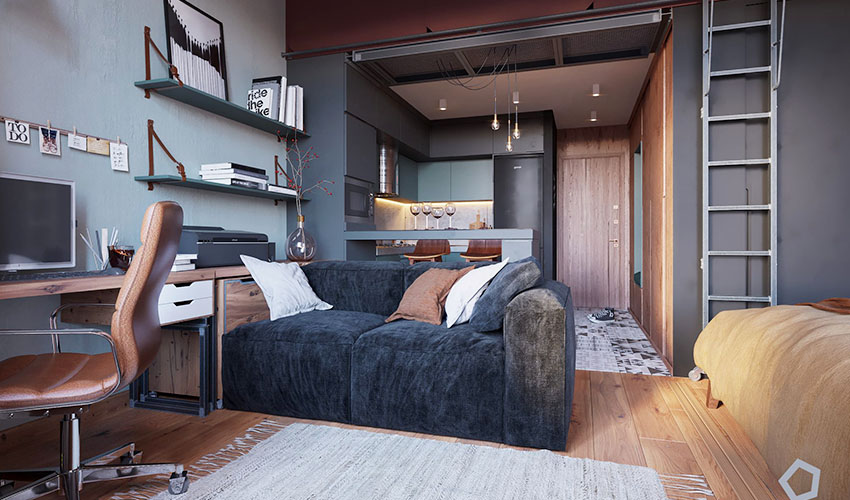 乌克兰96㎡工业风住宅  Polygon Architecture - Design-1