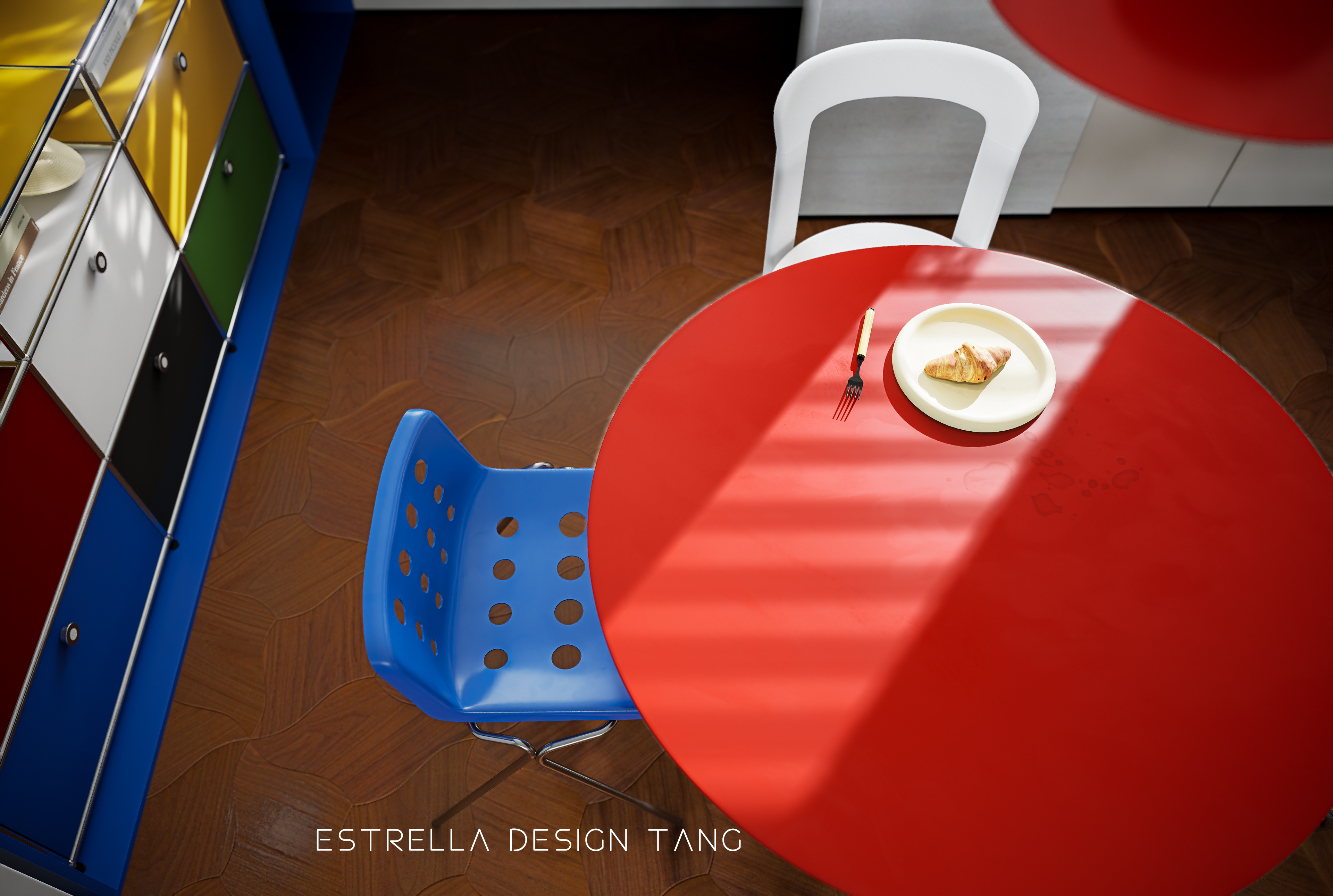 孟菲斯风格 客餐厅 效果图 室内设计 饱和度战士-7