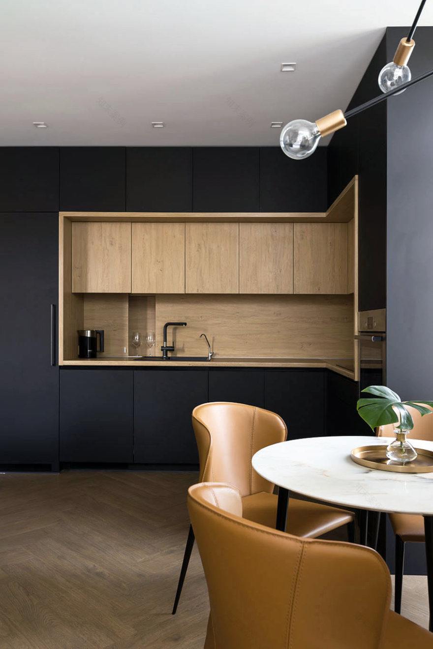 使用灰蓝色调的60平现代公寓设计-7