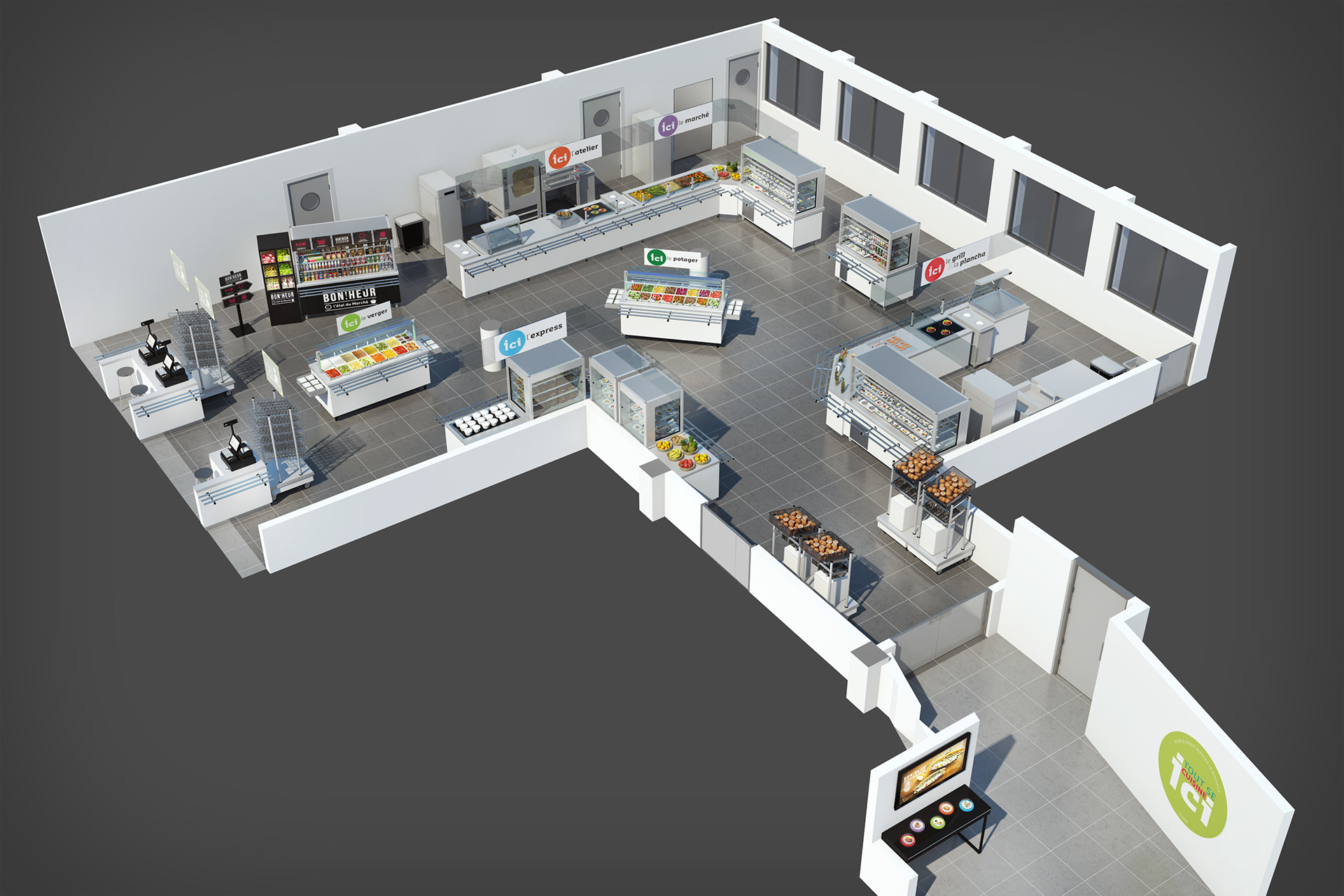 Restaurant Axonometric Studies - 3D Plans (Archive)-21