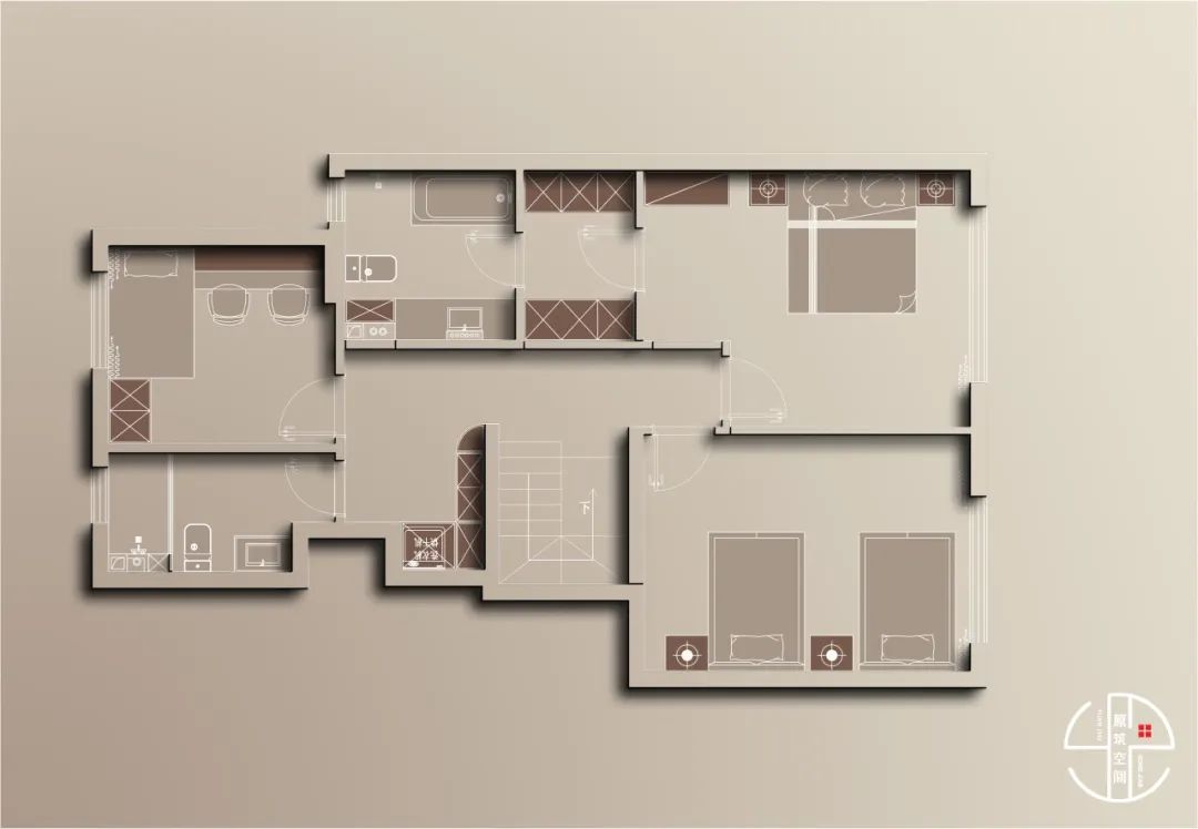 新中式风格 · 红星天铂晗园叠拼住宅设计丨原筑空间孙丽娜设计组-9