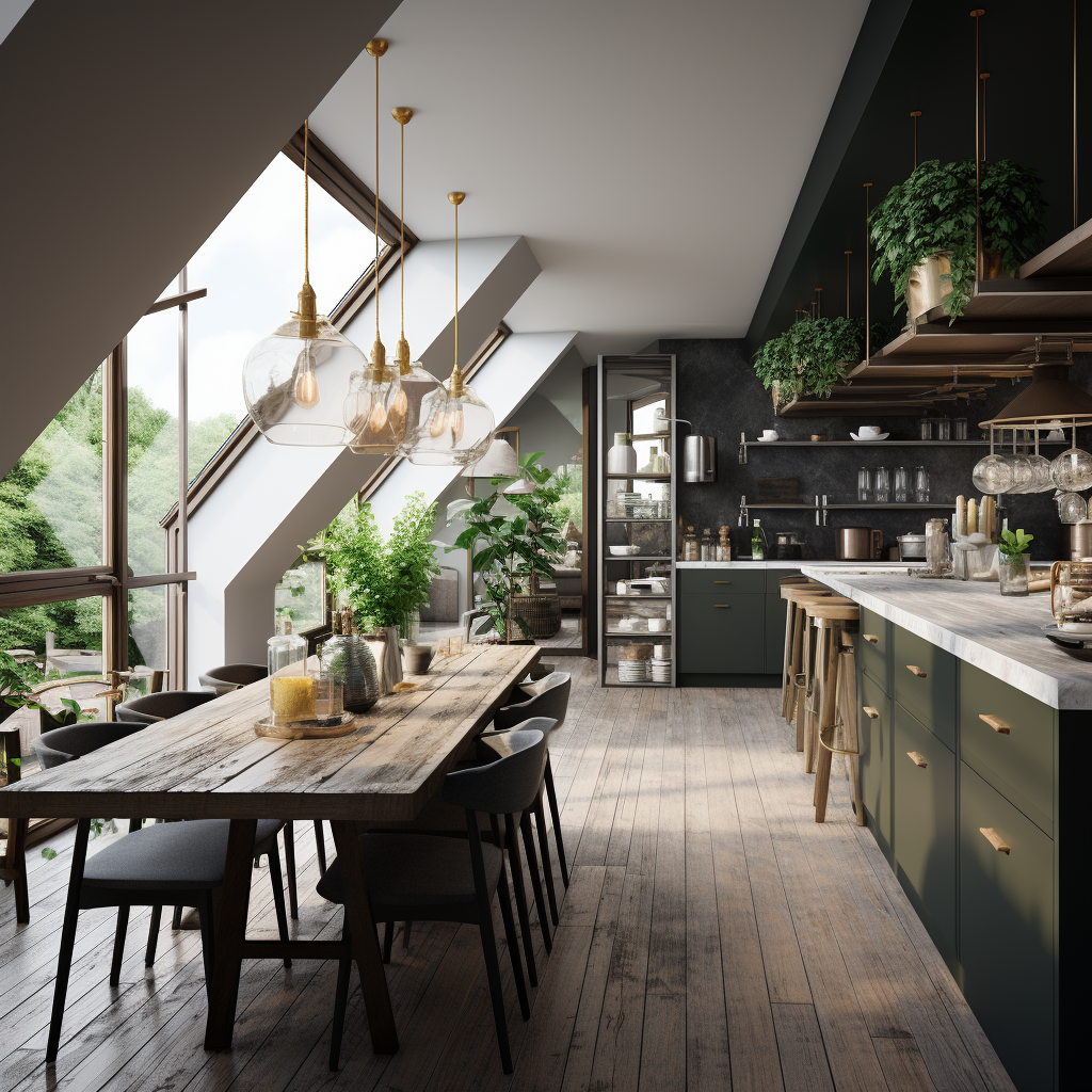 自然韵味:森林意象下的璀璨厨房-10