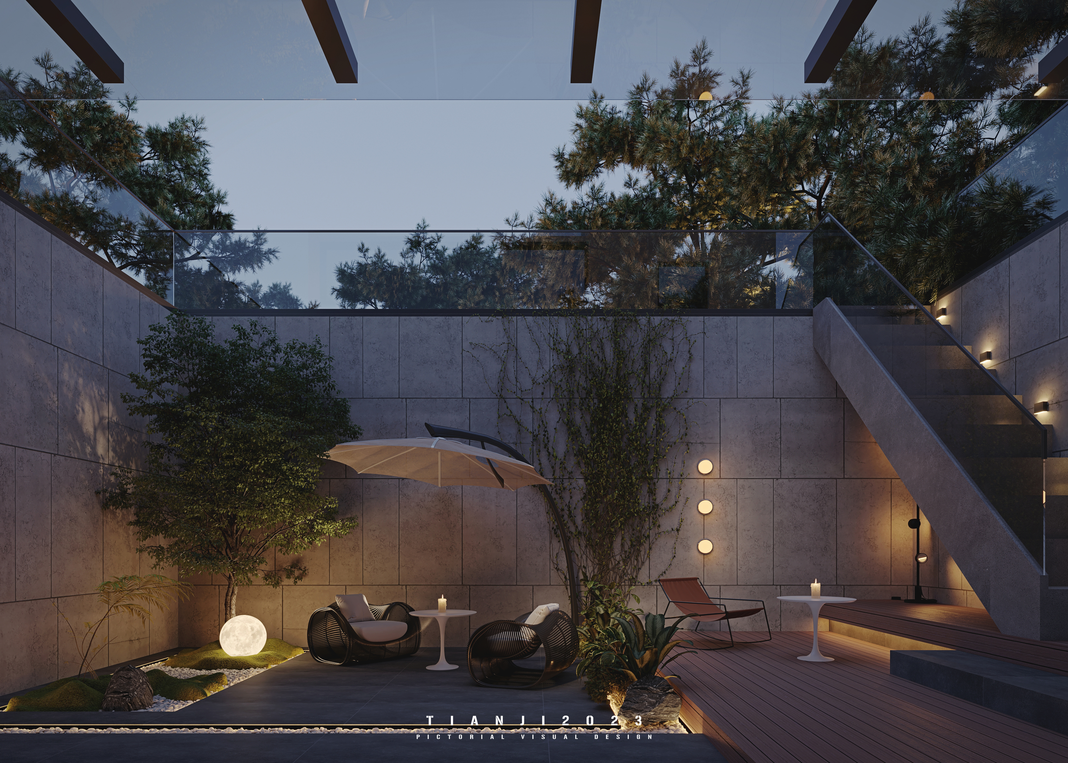 一套现代露台+酒窖-0