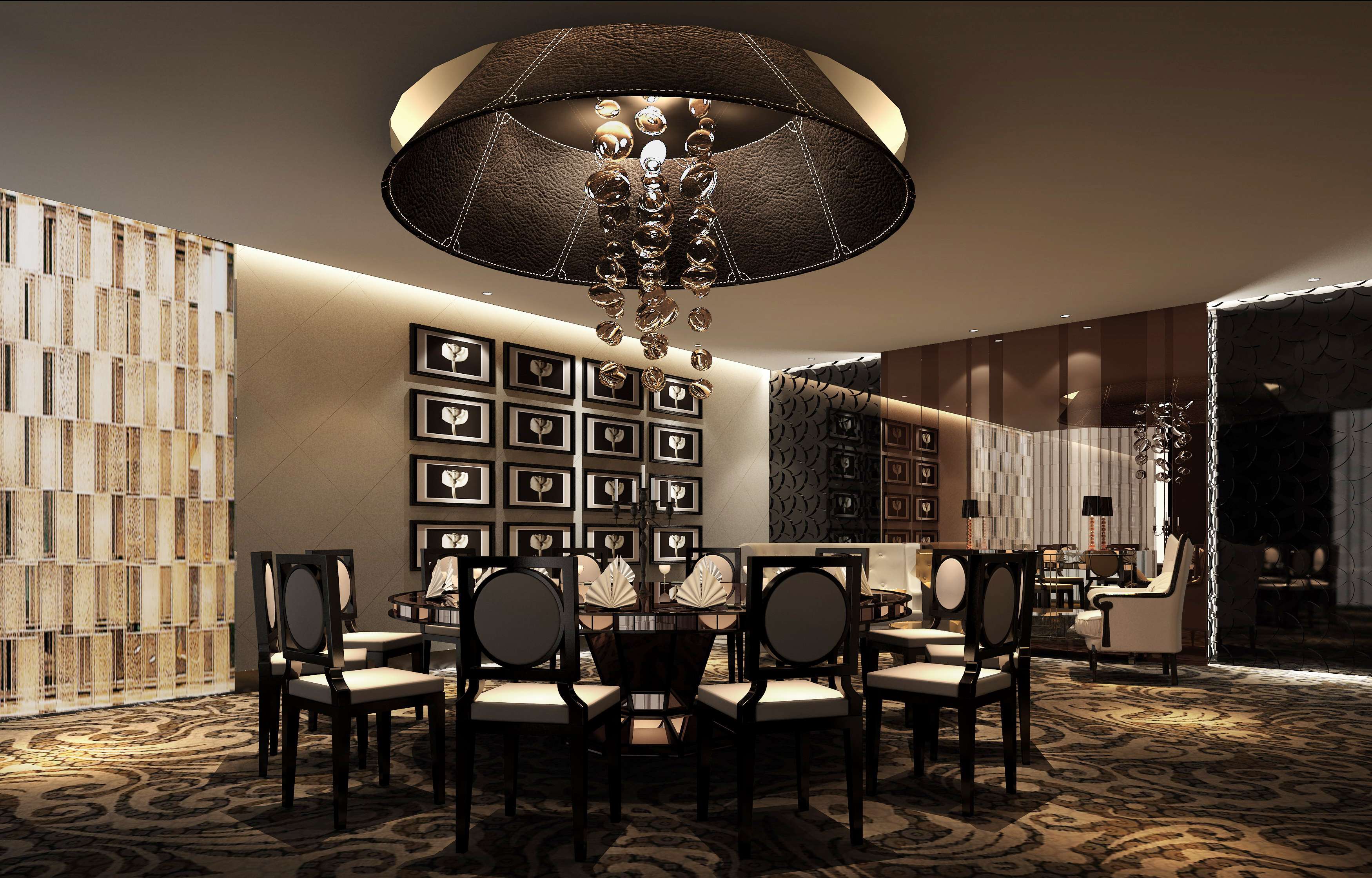 餐厅设计效果图中餐厅餐厅包间包房小吃店面馆工业主题餐厅-9-34