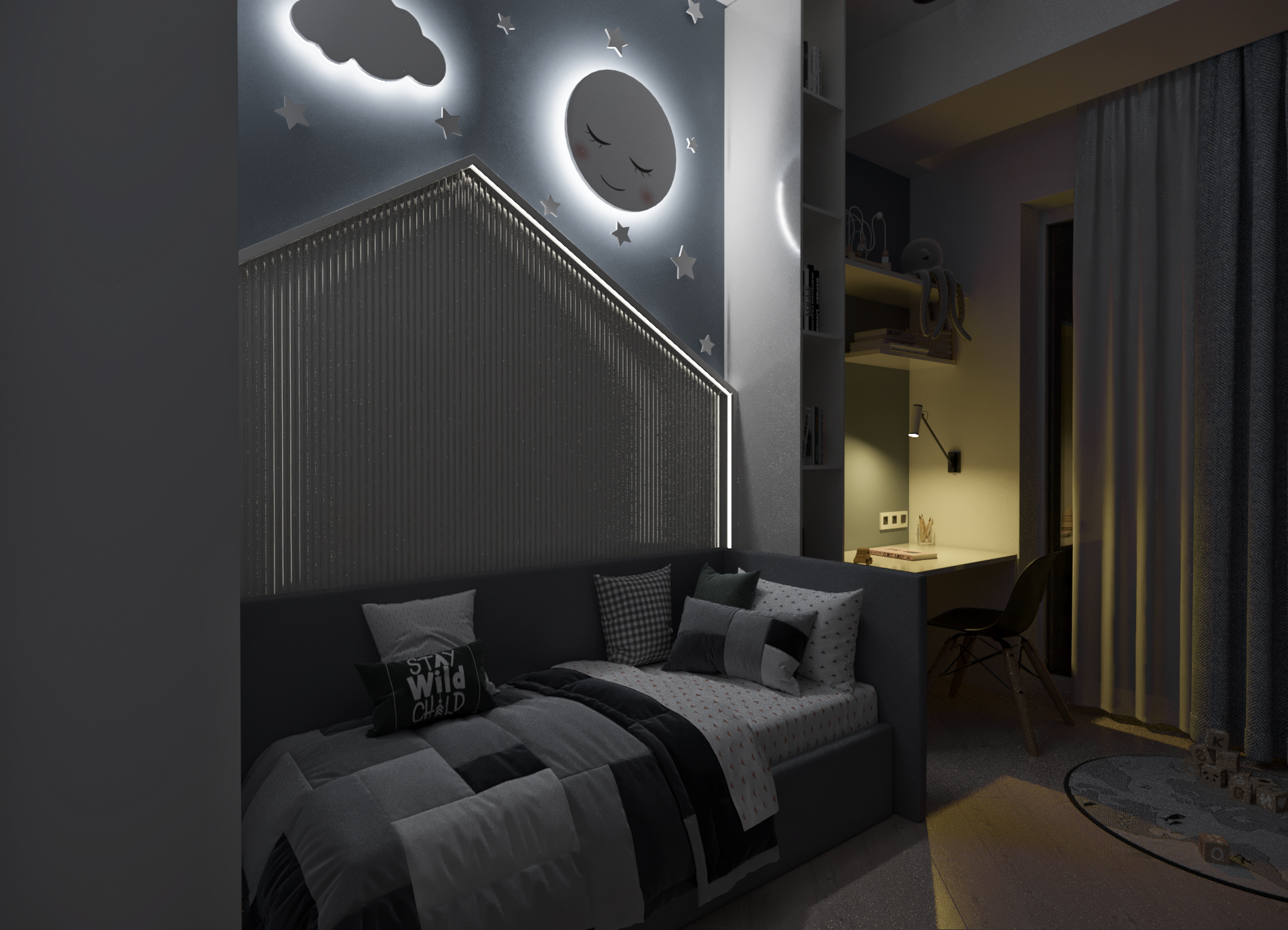 Design project for a boy's children's room.-1