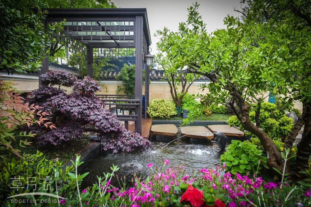 江南美农庭院丨草月流景观设计-16