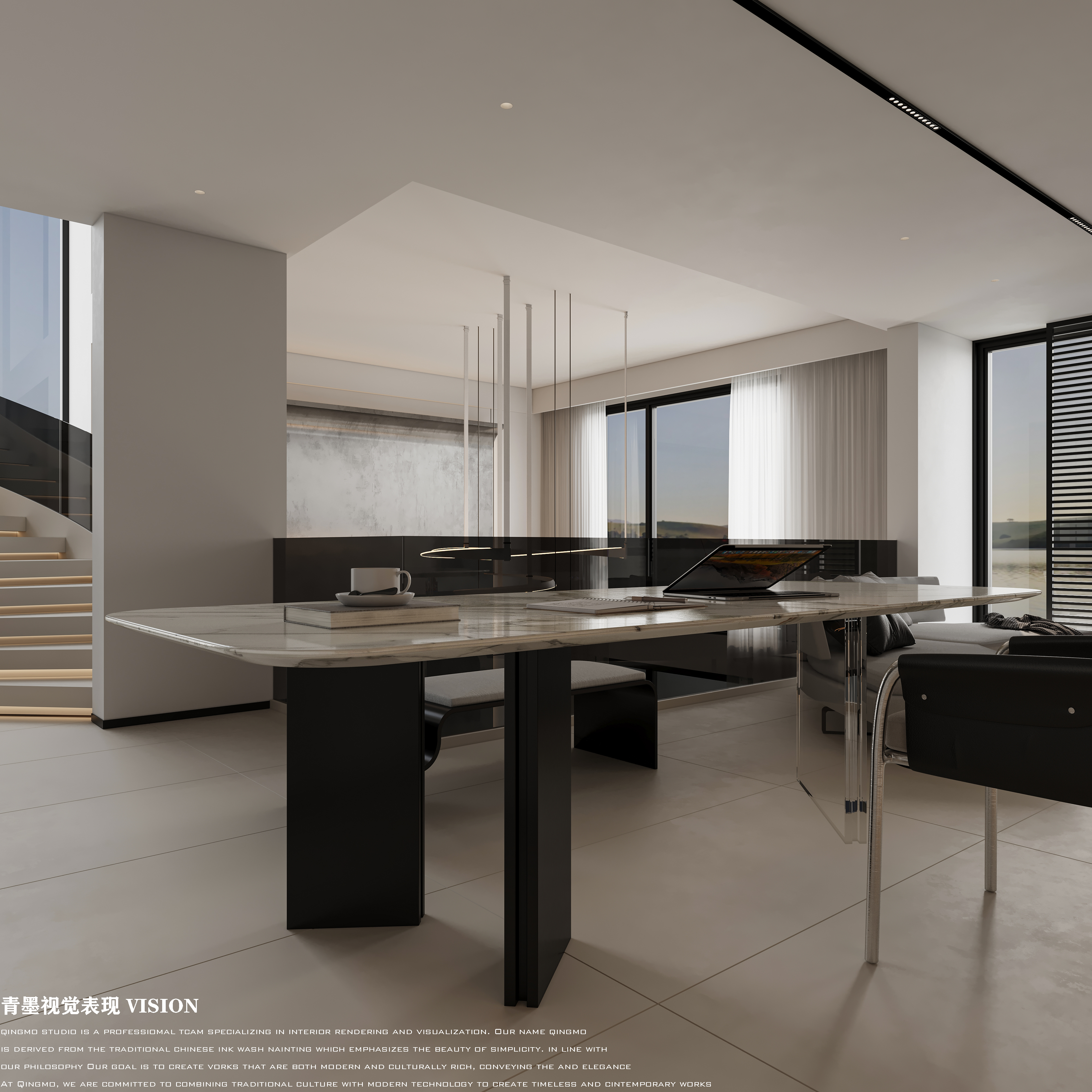 大理现代别墅效果表现-11