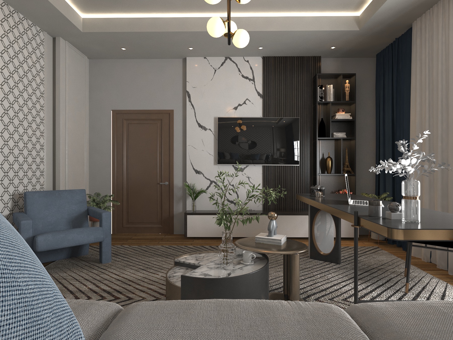 灰调书房设计-7