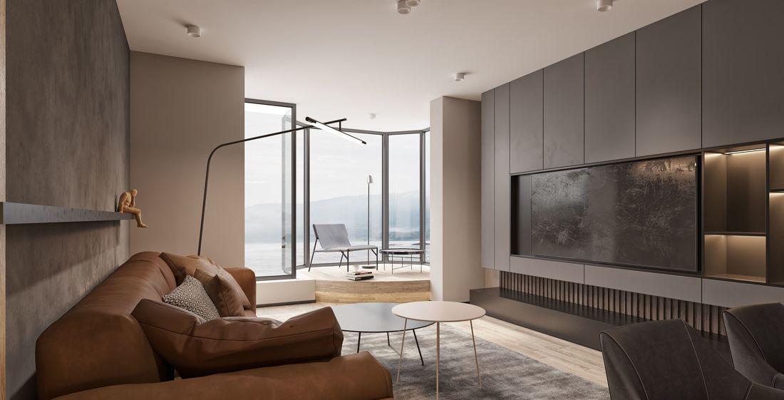 黑白灰碰撞木色打造储物空间充足的家|研筑国际-2