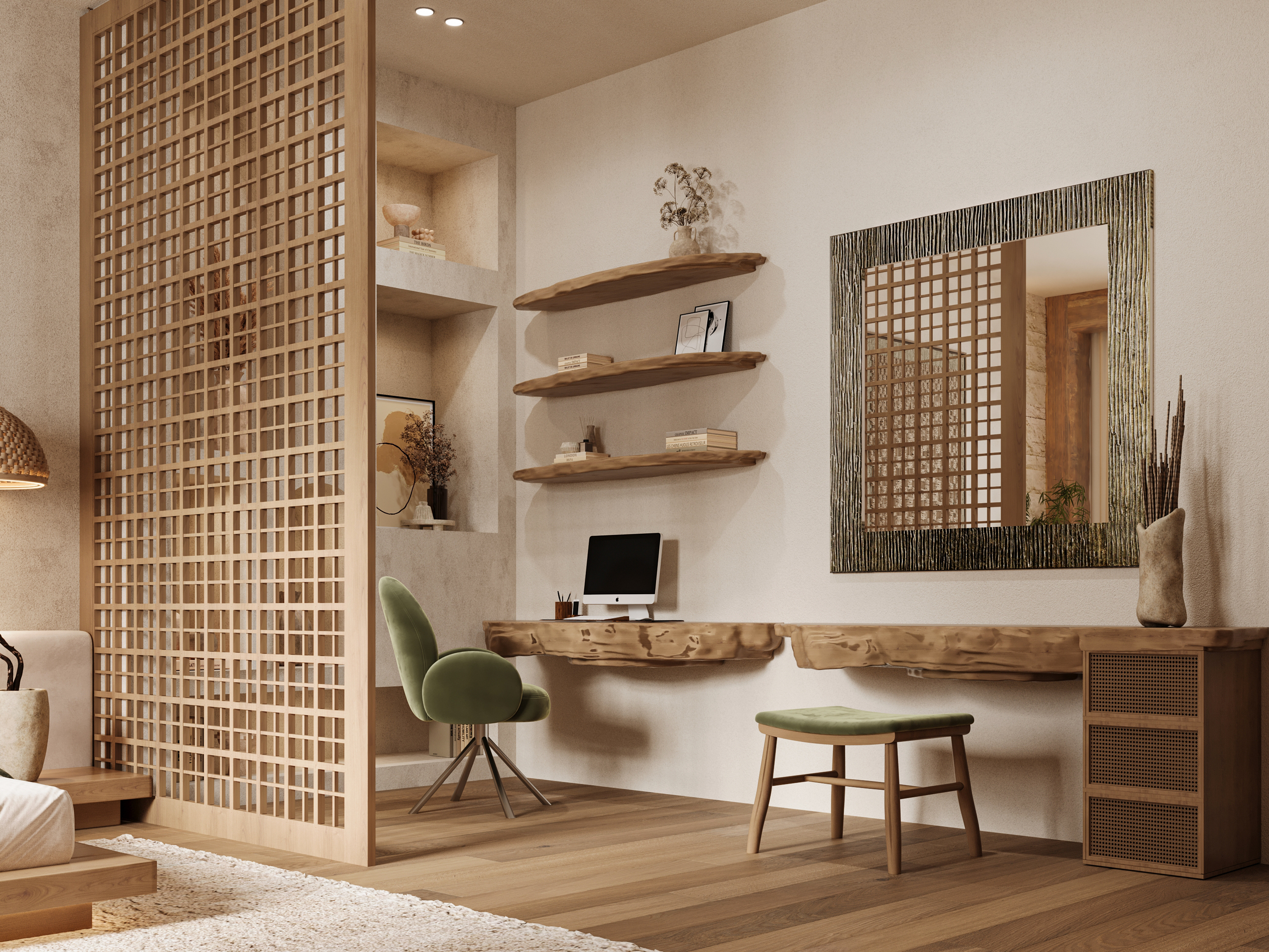 日式斯堪的纳维亚风格卧室设计丨卡塔尔-11