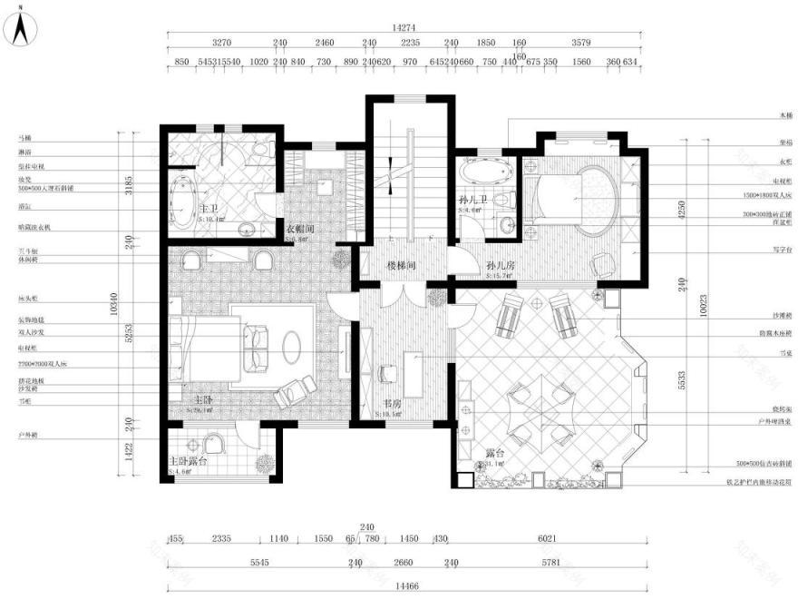 
法式欧式新中式别墅设计作品王文泉77 -9