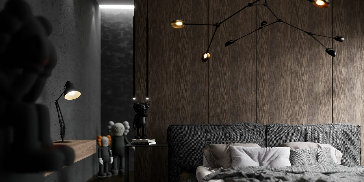 148㎡高级黑+橙色 见证激情的力量，打造经典时尚-11