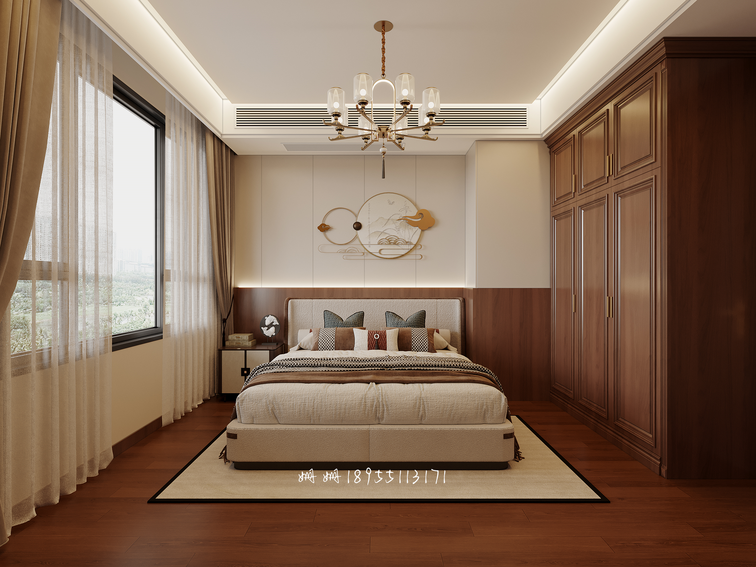 新中式轻奢大平层，重新定义都市光影中的东方美学-3