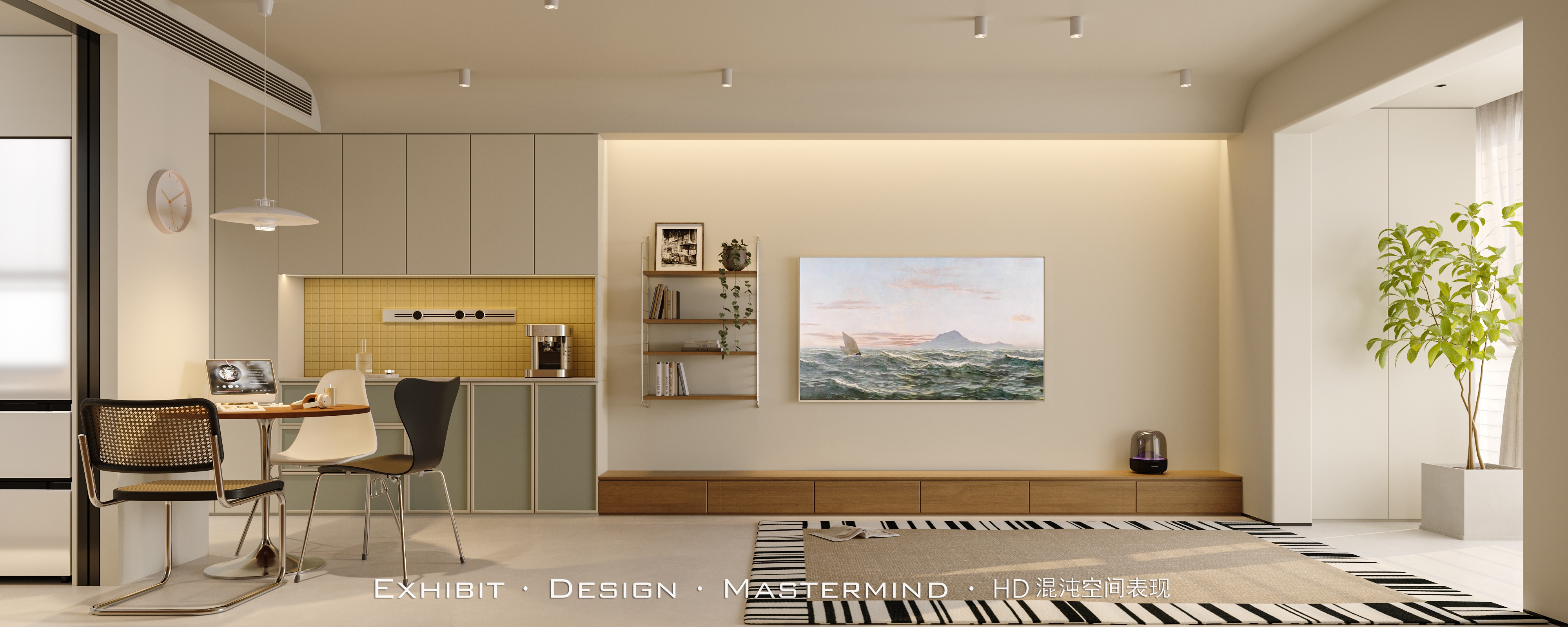 现代 极简风 客餐厅 X 混沌空间效果表现-3