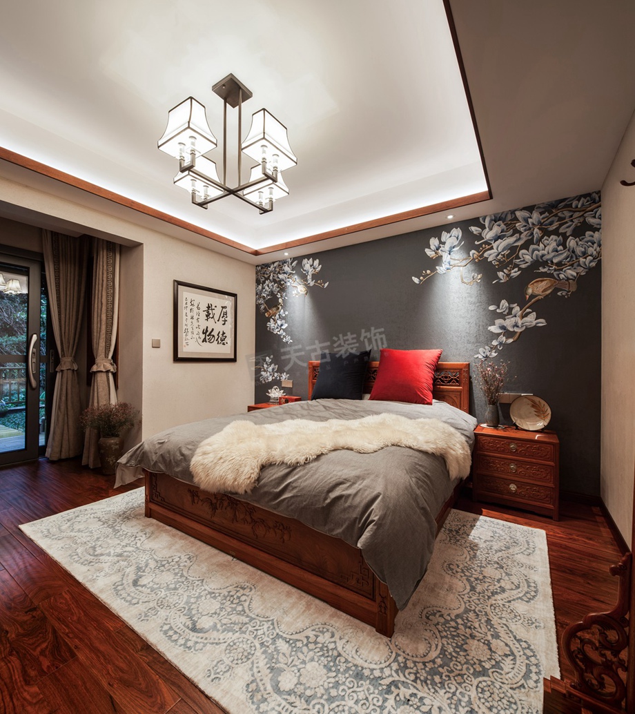 万科悦湾暖色中式家居设计-4