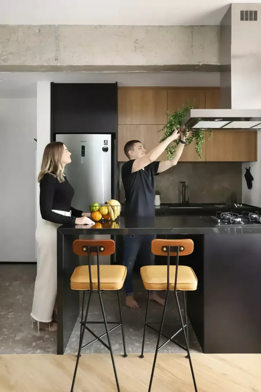 巴西 50m2 工业风格公寓设计-2