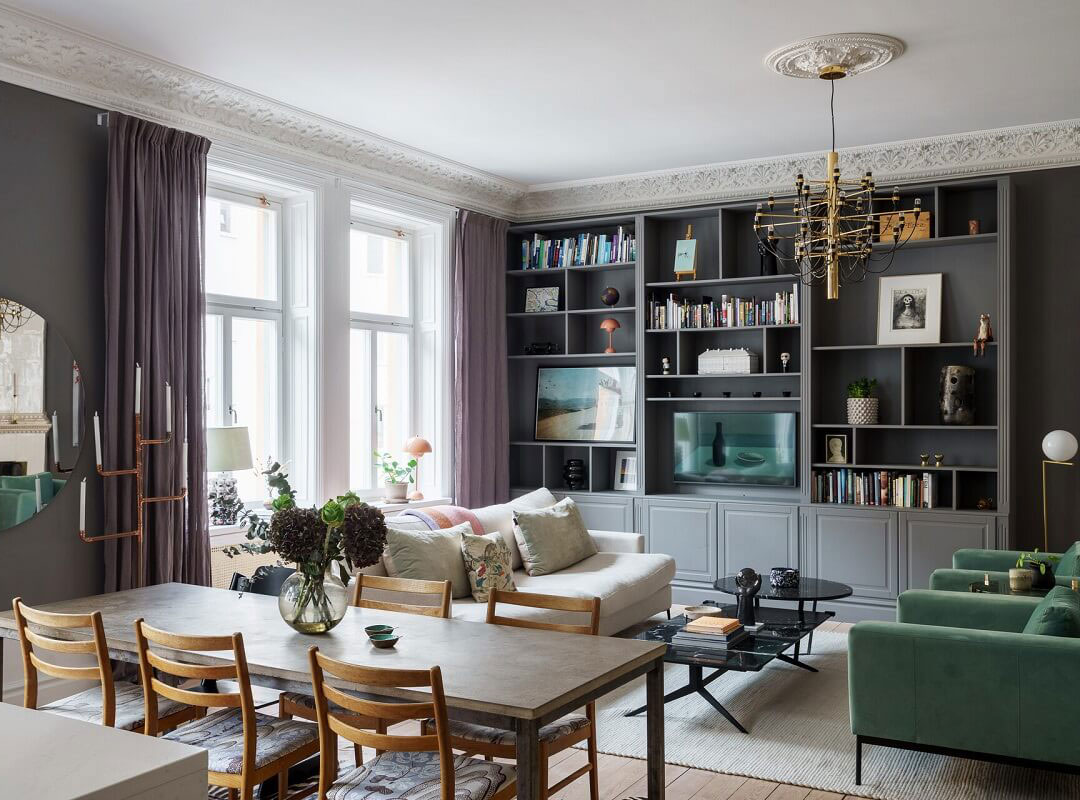 斯德哥尔摩中心地带的时尚开放式公寓设计-1