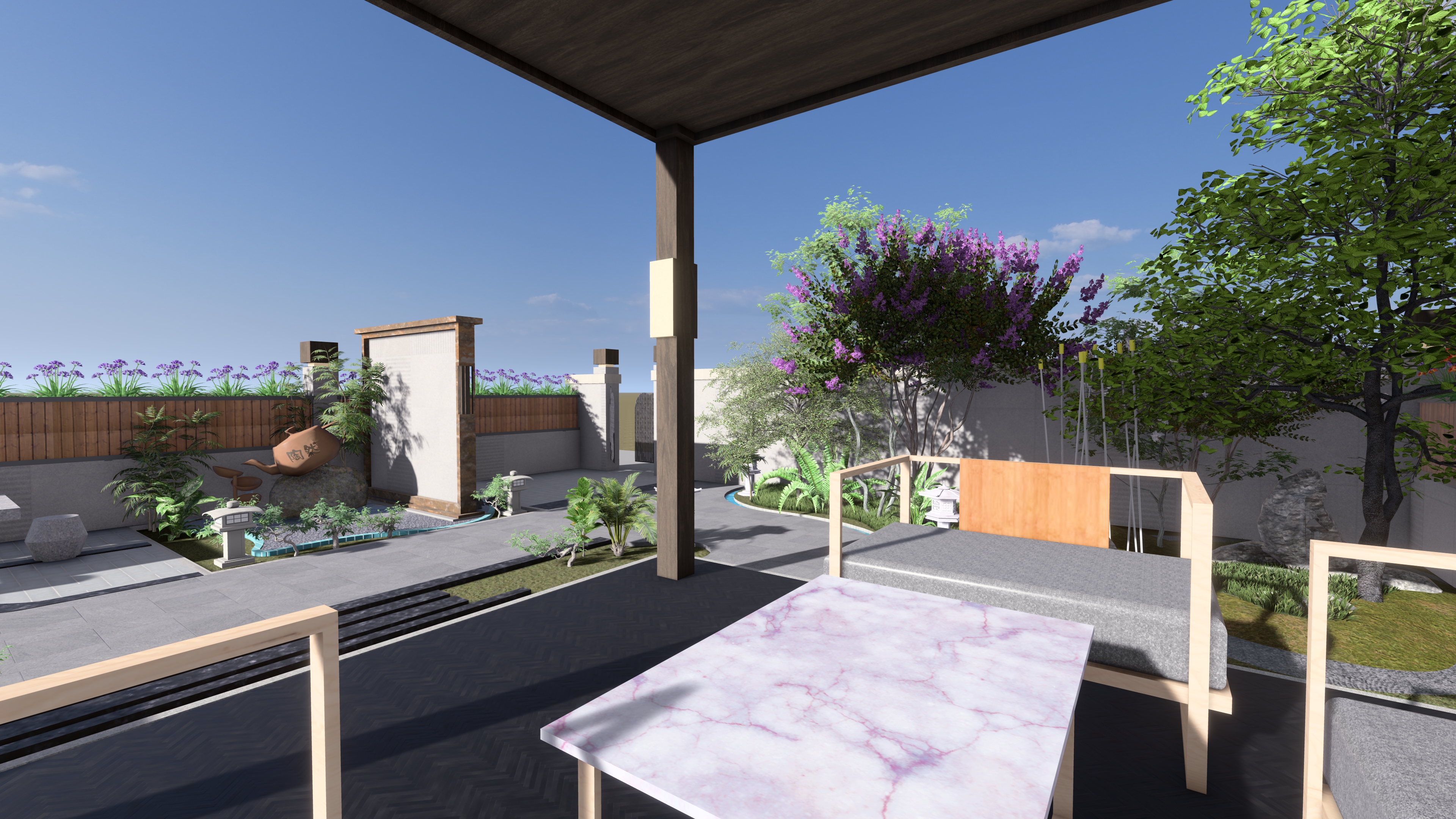 别墅庭院景观设计-14