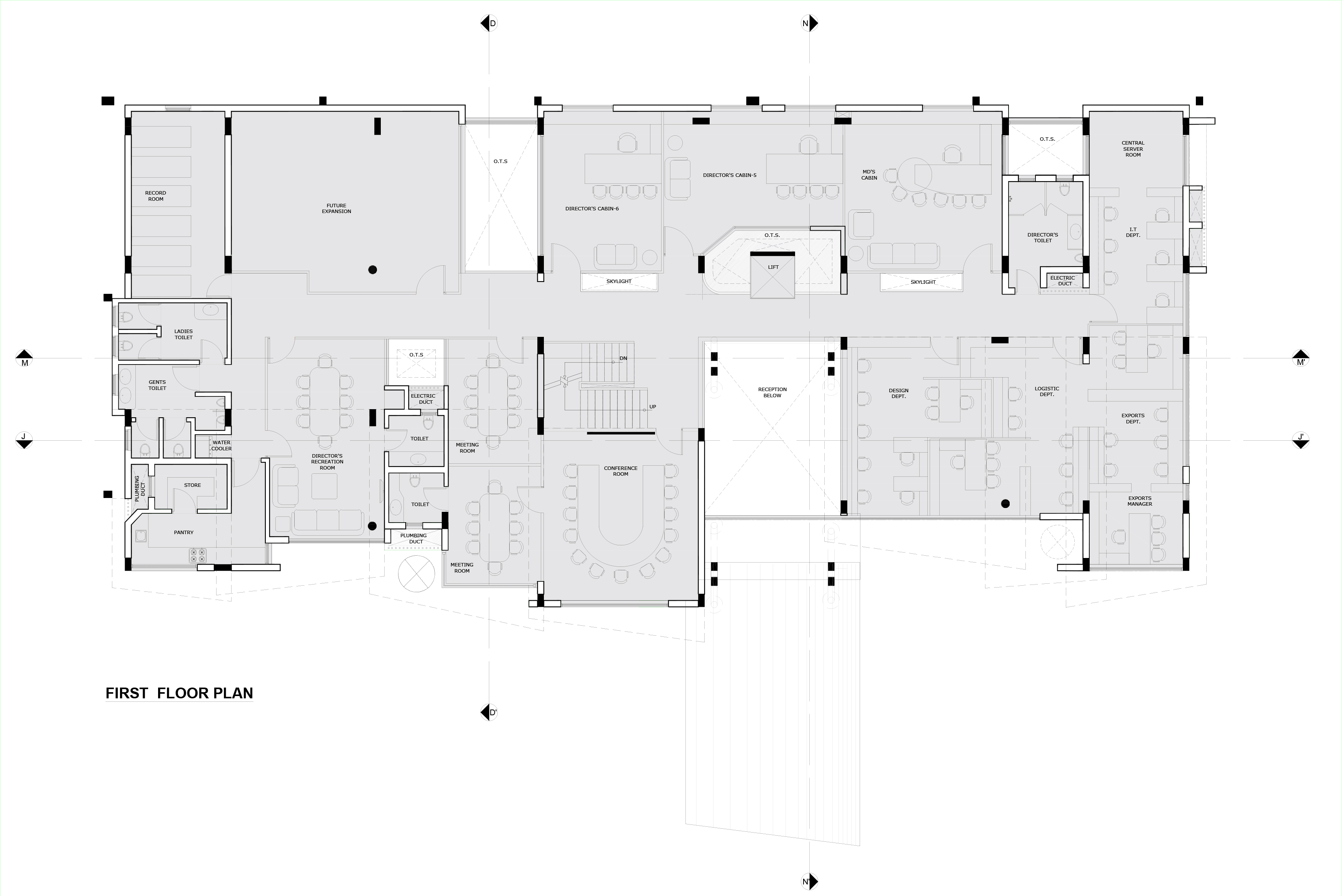 波浪形屋顶的纺织印刷机械制造商总部-26