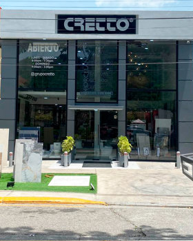 Company facade design for displaying materials