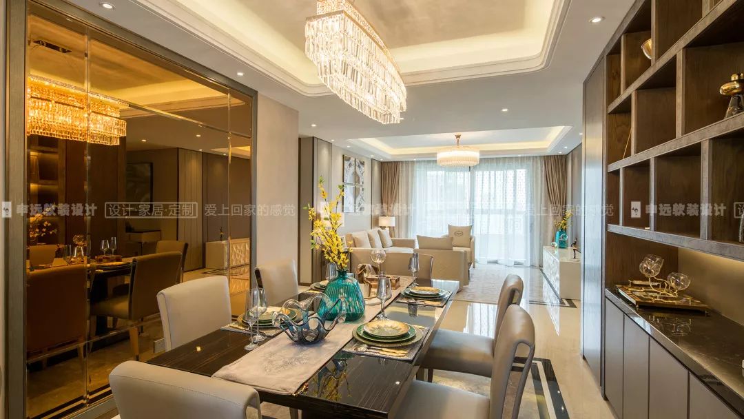 【申远软装百套实景案例】大宁金茂府 195㎡ 现代轻奢-14