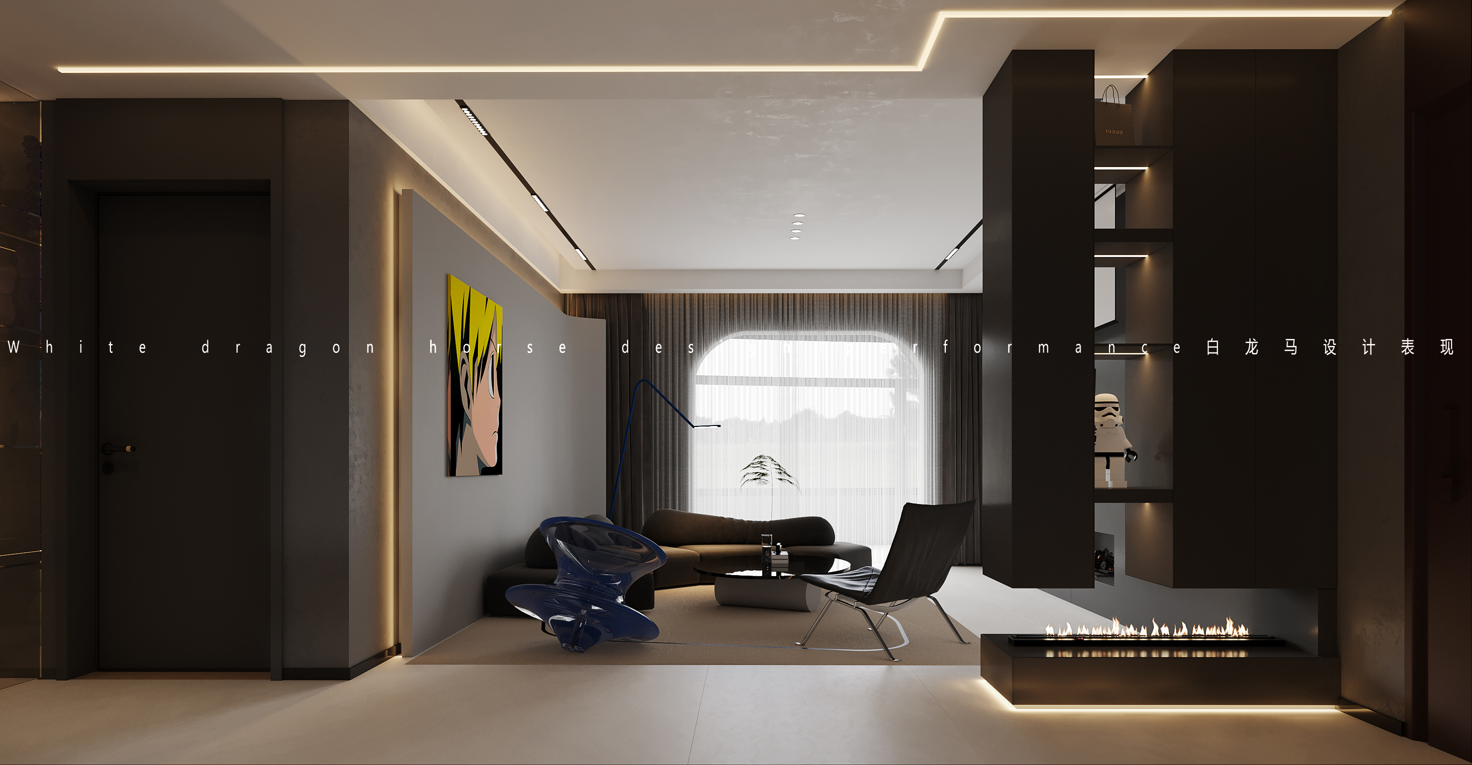 暗黑风家装设计——白龙马客餐厅-2