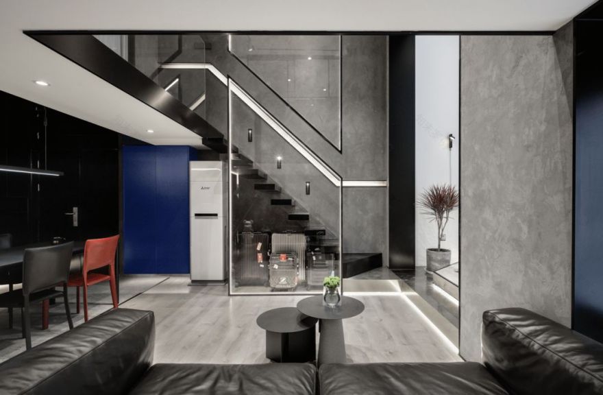 迷你 Loft 的时尚魔力 | 悬挑楼梯、电视隐身、楼梯悬浮-72