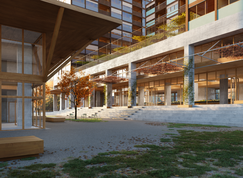 gus wüstemann architects AG丨2nd prize, Competition, New Housing Complex with Tower Affoltern丨瑞士-6