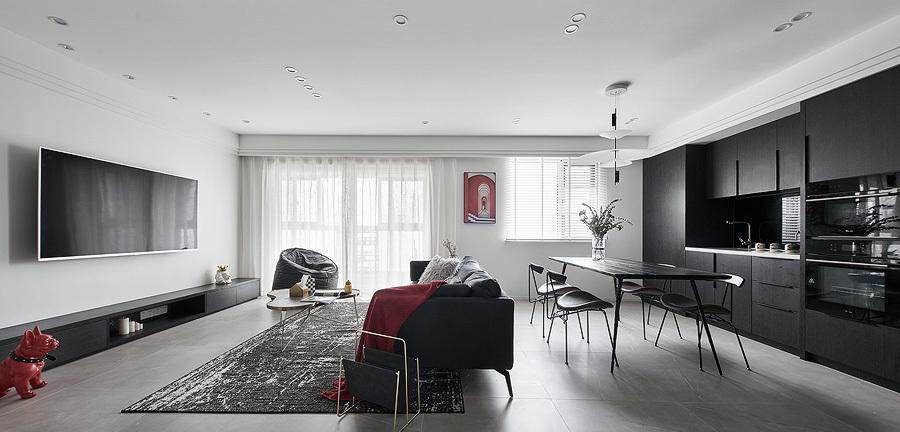 极简现代风家居,黑白红的魅力诠释-0