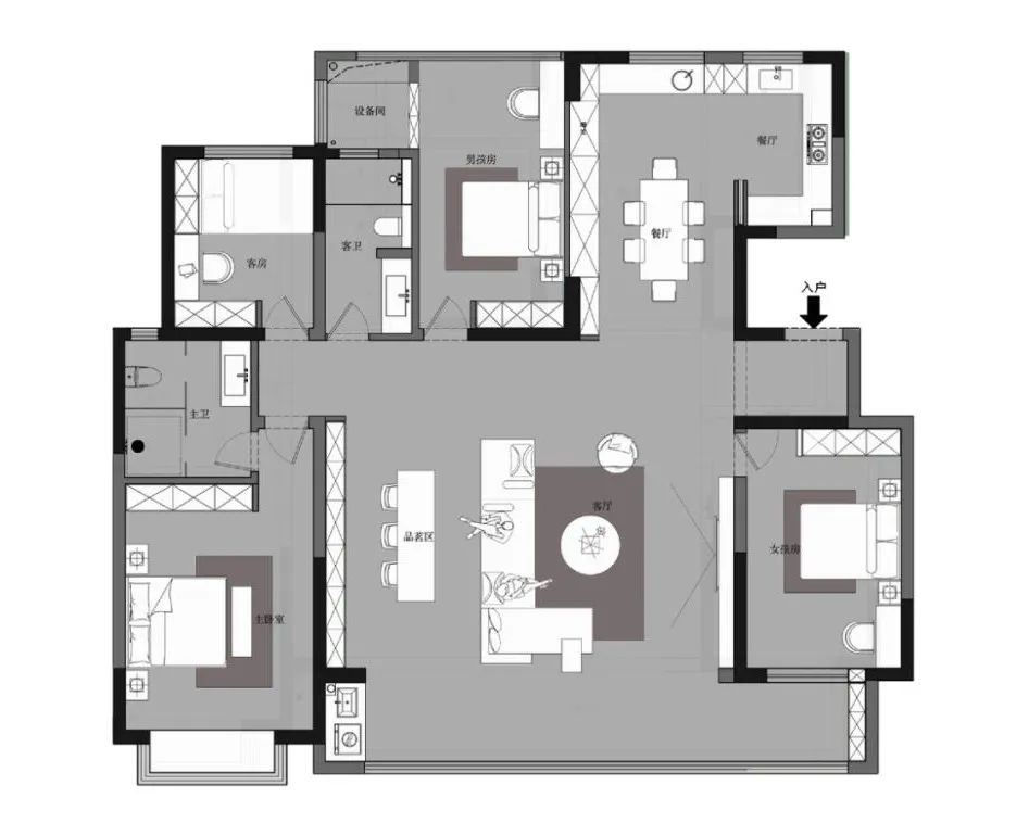金泰锦府 216㎡现代轻奢大平层丨北京筑思装饰北京路店-36