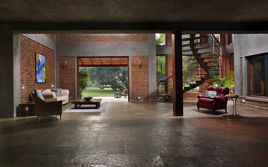 Indian Brick House with an Architectural Design Influenced by a Mango Trees Plantation-0