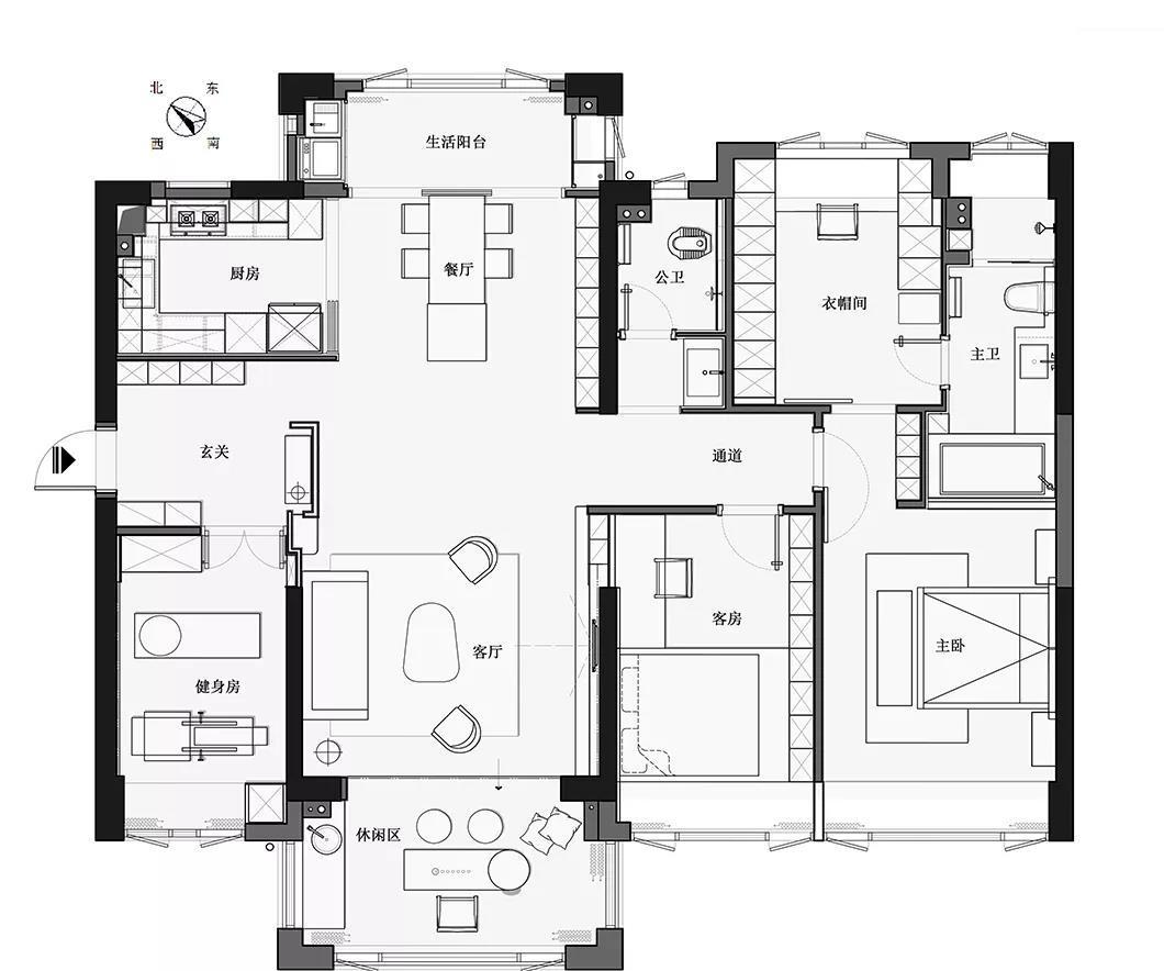 独立女性专属的 160㎡简约私宅设计-51