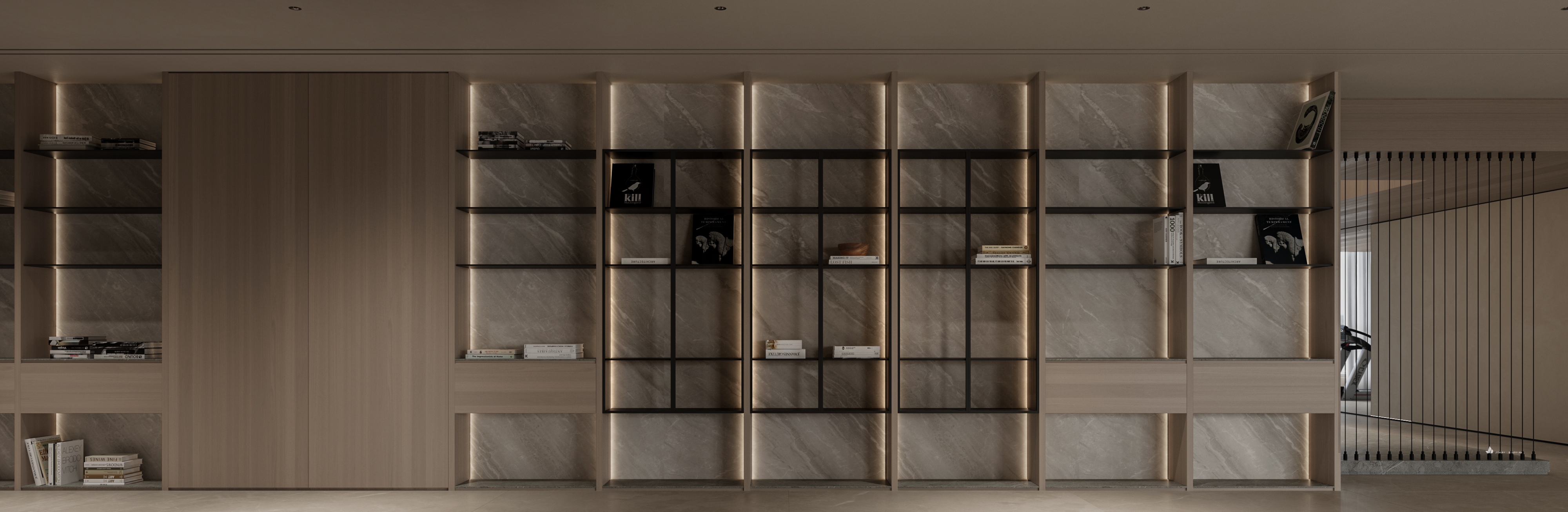 顶流现代挑空别墅-36