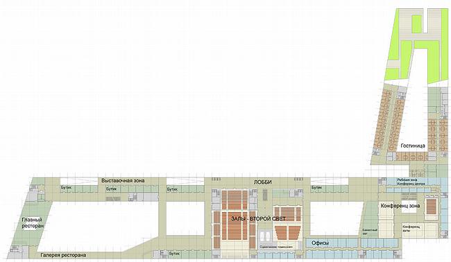 Çåëåíûé áàñòèîí. Êîíêóðñíûé ïðîåêò íà àðõèòåêòóðíóþ èäåþ êîíãðåññ-öåíòðà «Êîíñòàíòèíîâñêèé» â Ñòðåëüíå-7