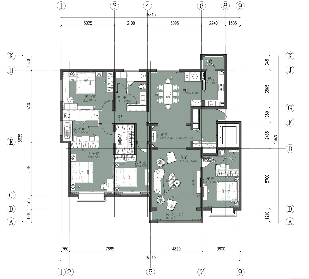 法式风情的优雅大平层丨中国北京丨洪利工作室-14