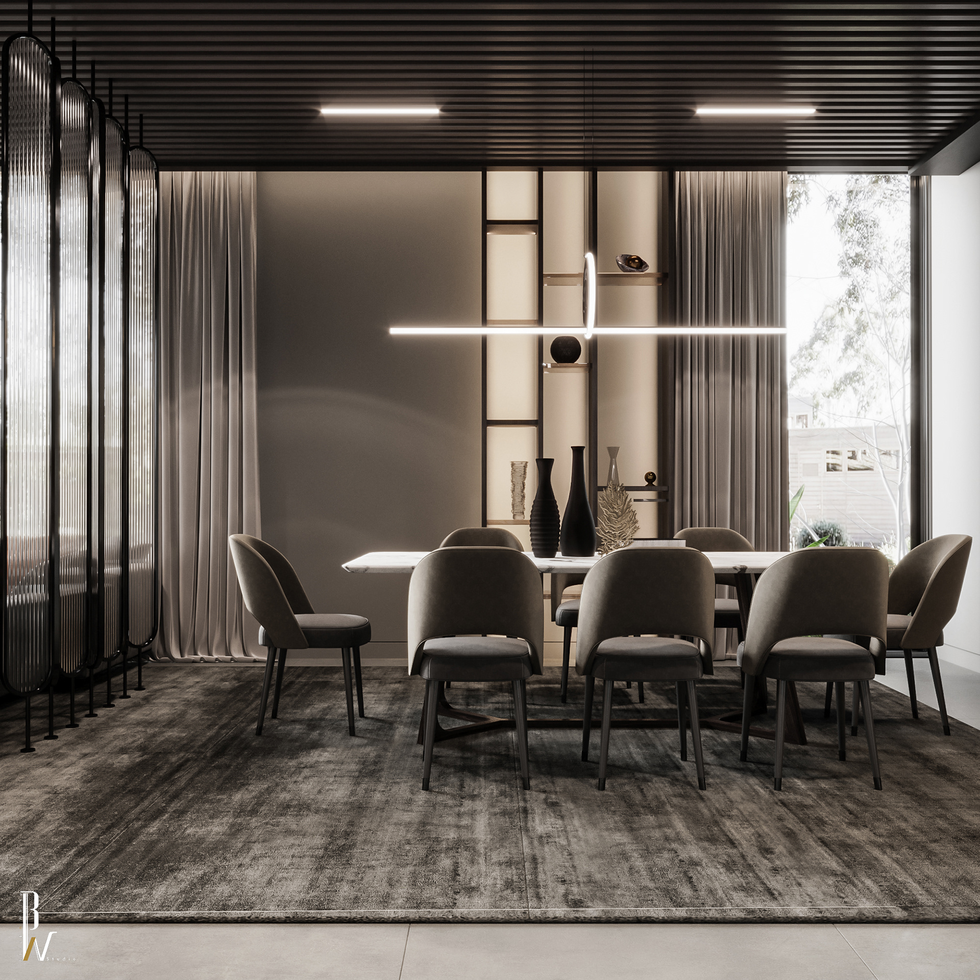 现代多功能区域设计丨阿联酋丨Black N White-10