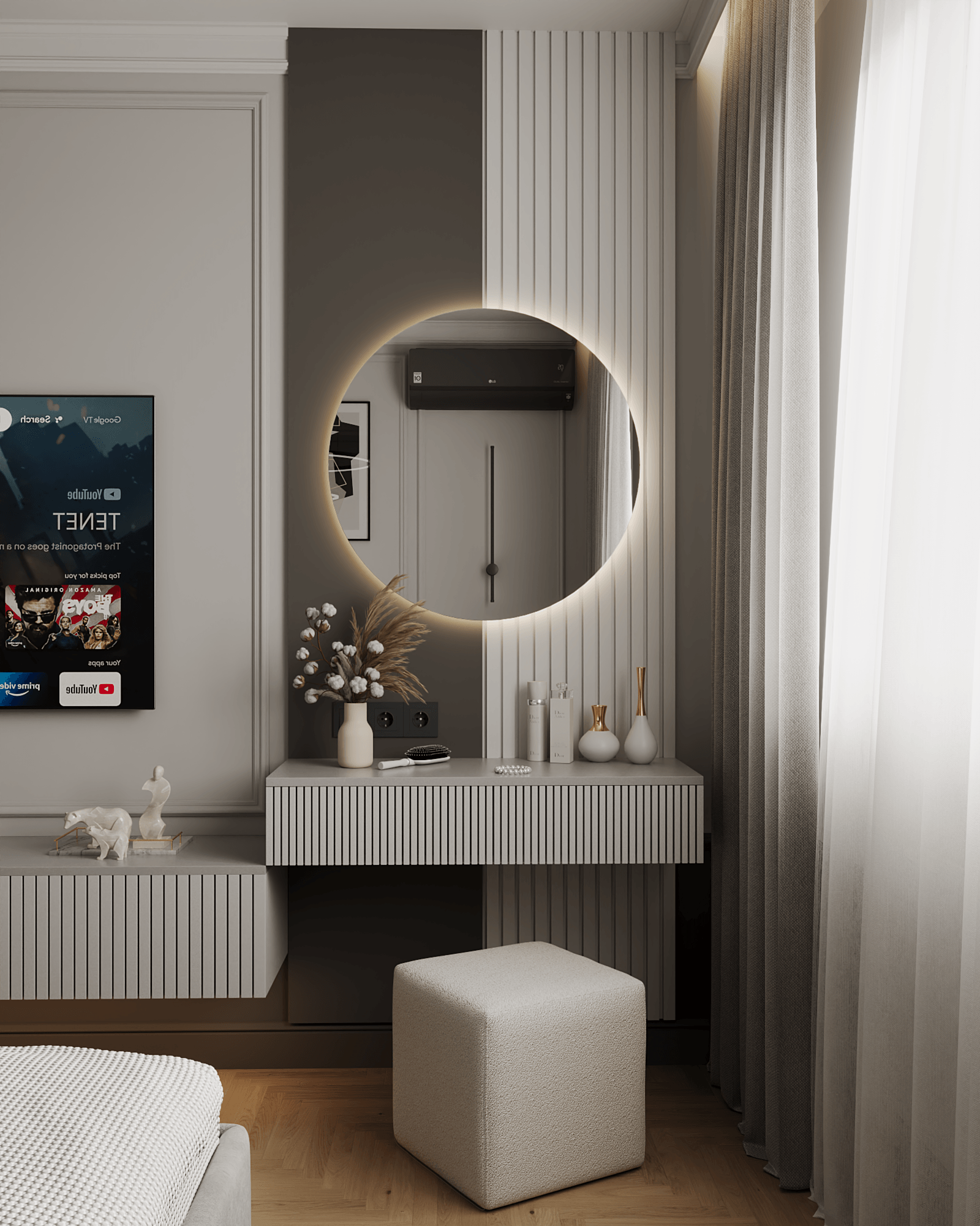 Визуализация Спальной Неоклассика-7