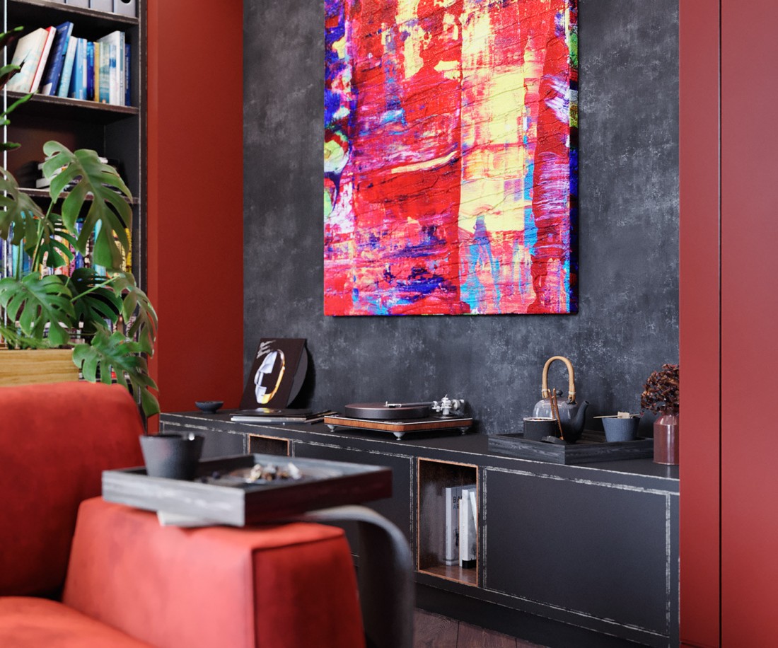 乌克兰 116㎡惊艳红色时尚美宅-39