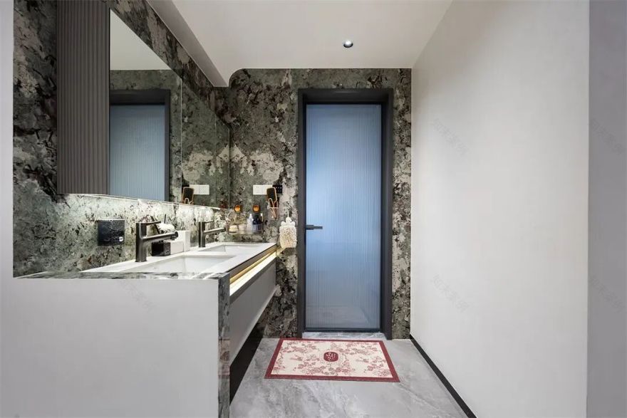 深圳30万打造180平深灰现代简约风教科书!无主灯+原木大理石客厅封神-43