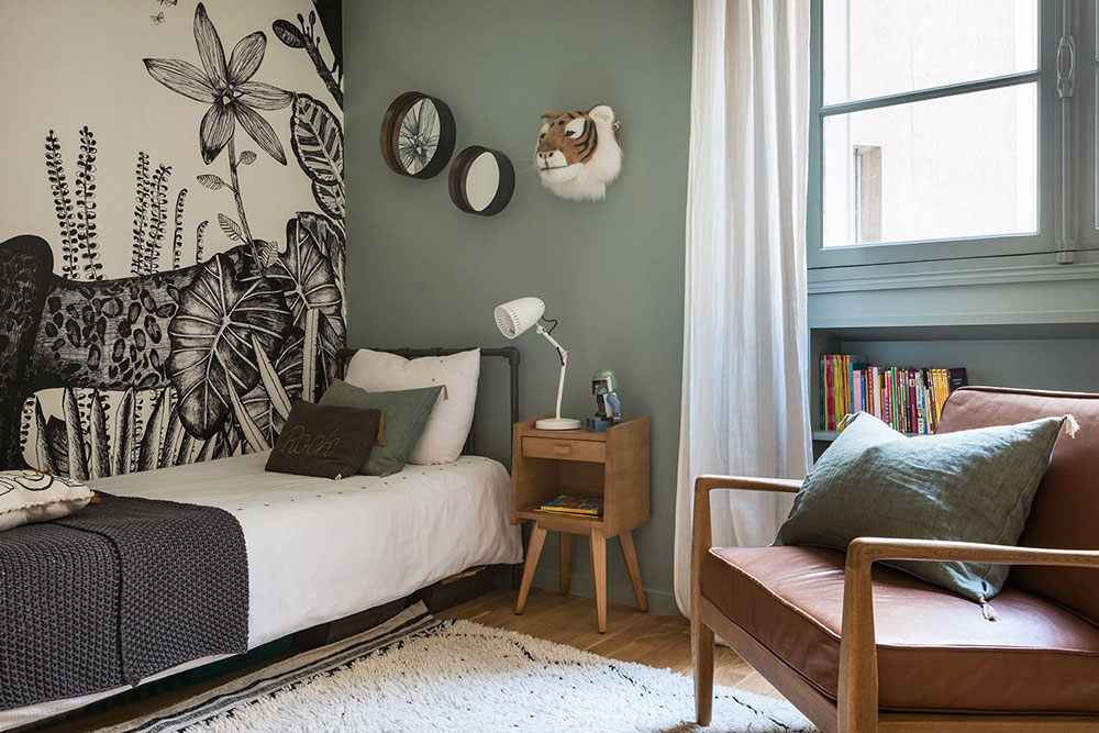 巴黎梦幻儿童房，异国风情壁纸成亮点-11