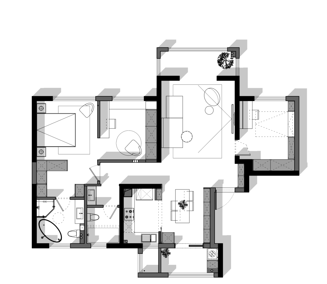 110 平三房原木自然风设计-60