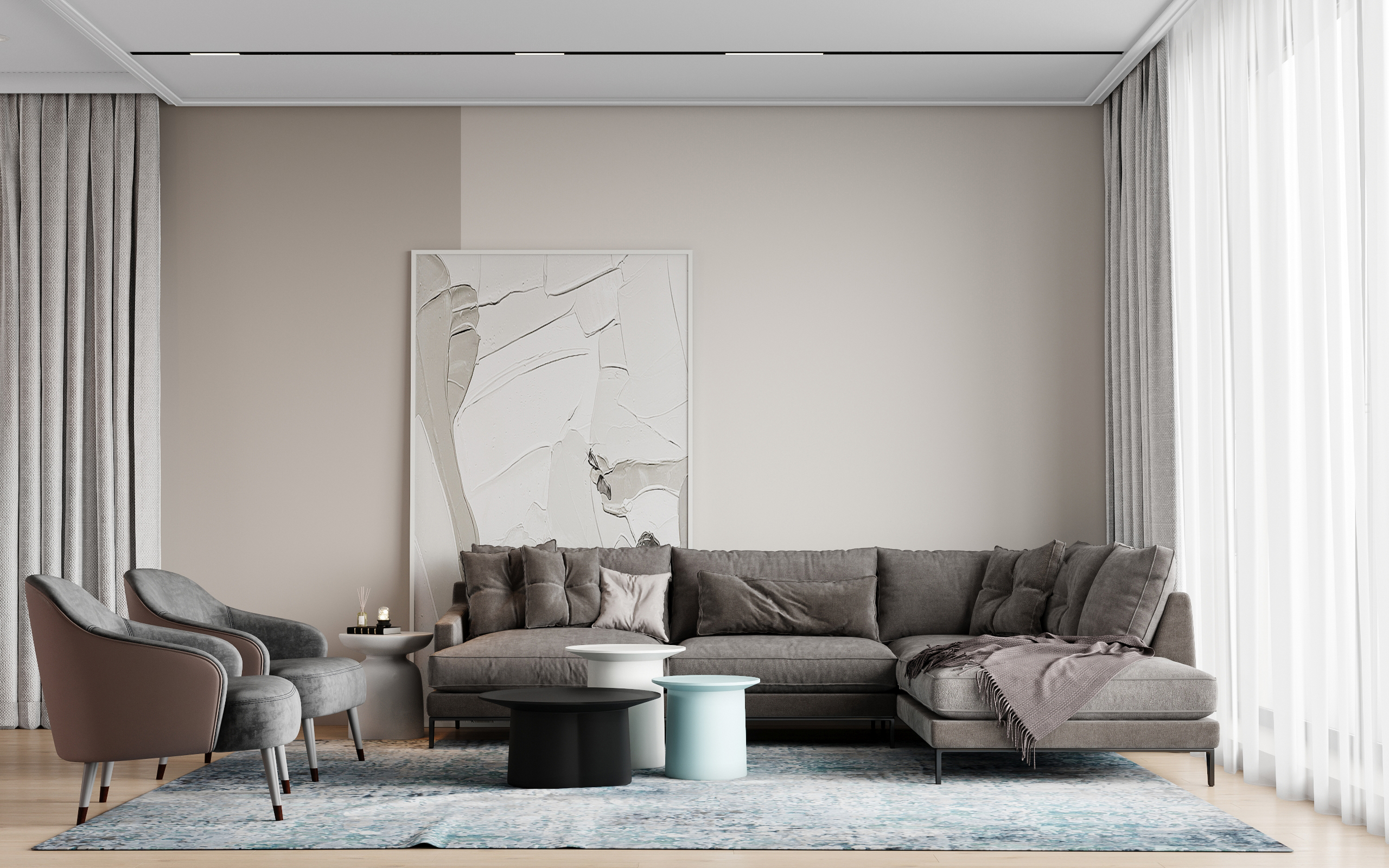 Кухня-гостиная в доме-0