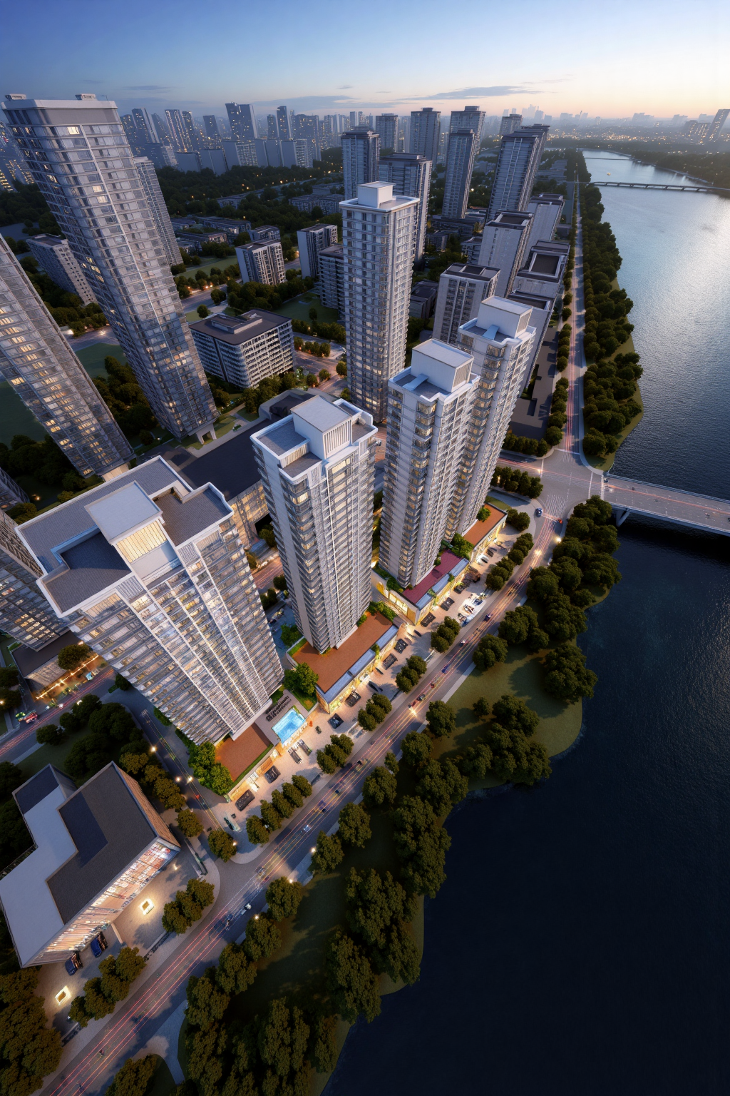 AI创意设计138-滨江住宅鸟瞰-5