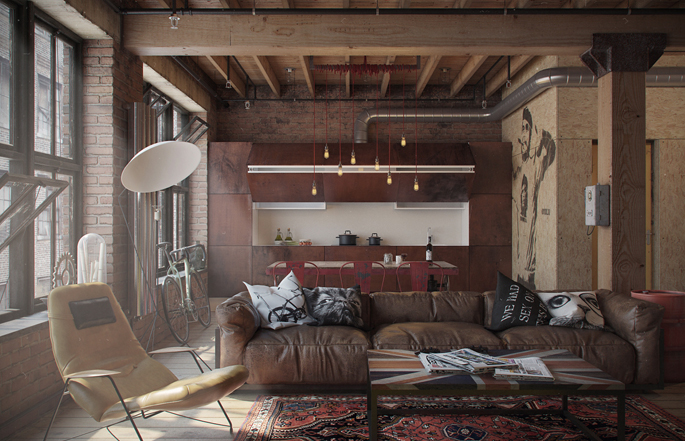 单身公寓Loft风格设计丨白俄罗斯建筑工作室Nordes-5