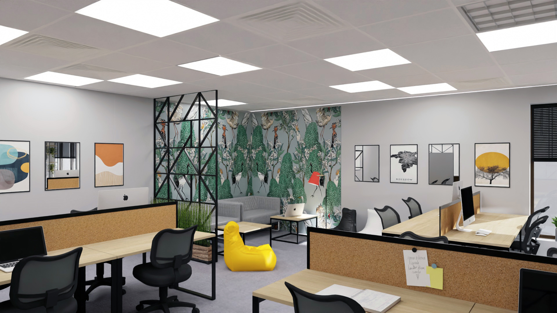 Projekt biura z częścią open space-1