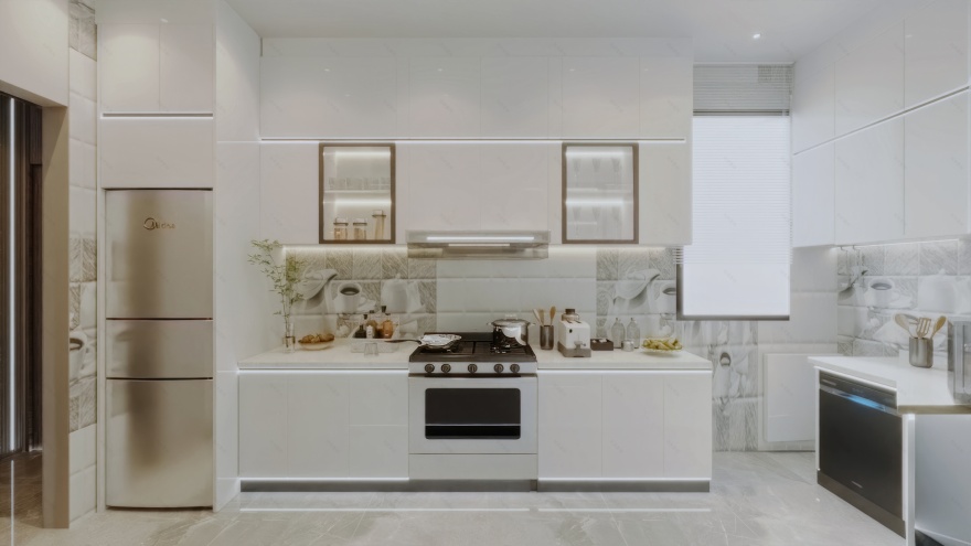 Living Room 01 + Kitchen室内场景-24